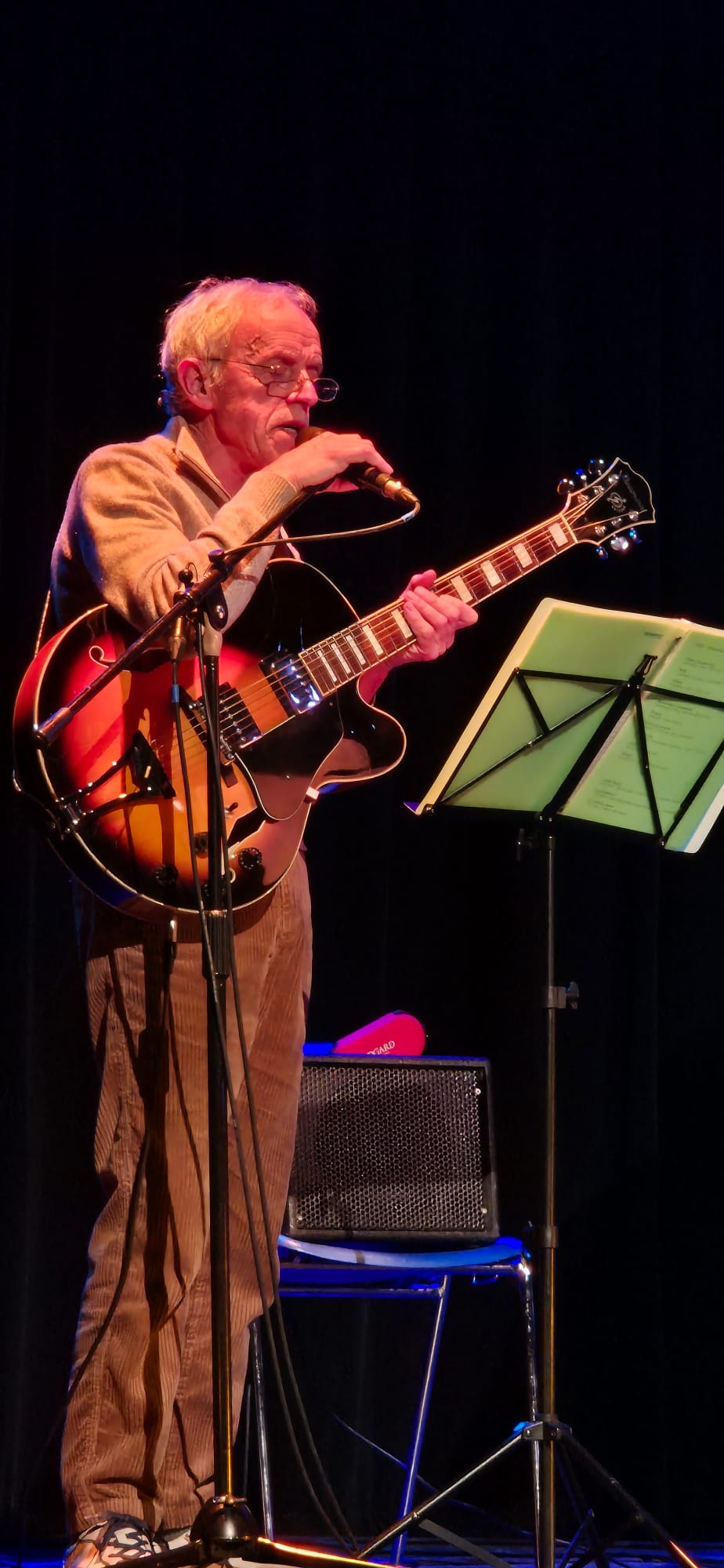 Photo du guitariste chanteur Hervé boivineau lors d'un concert